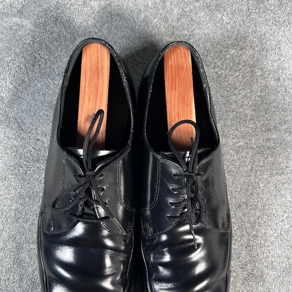 Towncraft Derby Dress Shoes Black Leather Plain Toe Mens 8.5 D Made in USA VTG